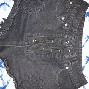 Black Jean shorts